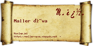 Maller Éva névjegykártya